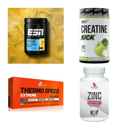 Wettkampfvorbereitung: ESN ISOCLEAR + MST Creatine + 2 weitere – alle enthaltenen Artikel