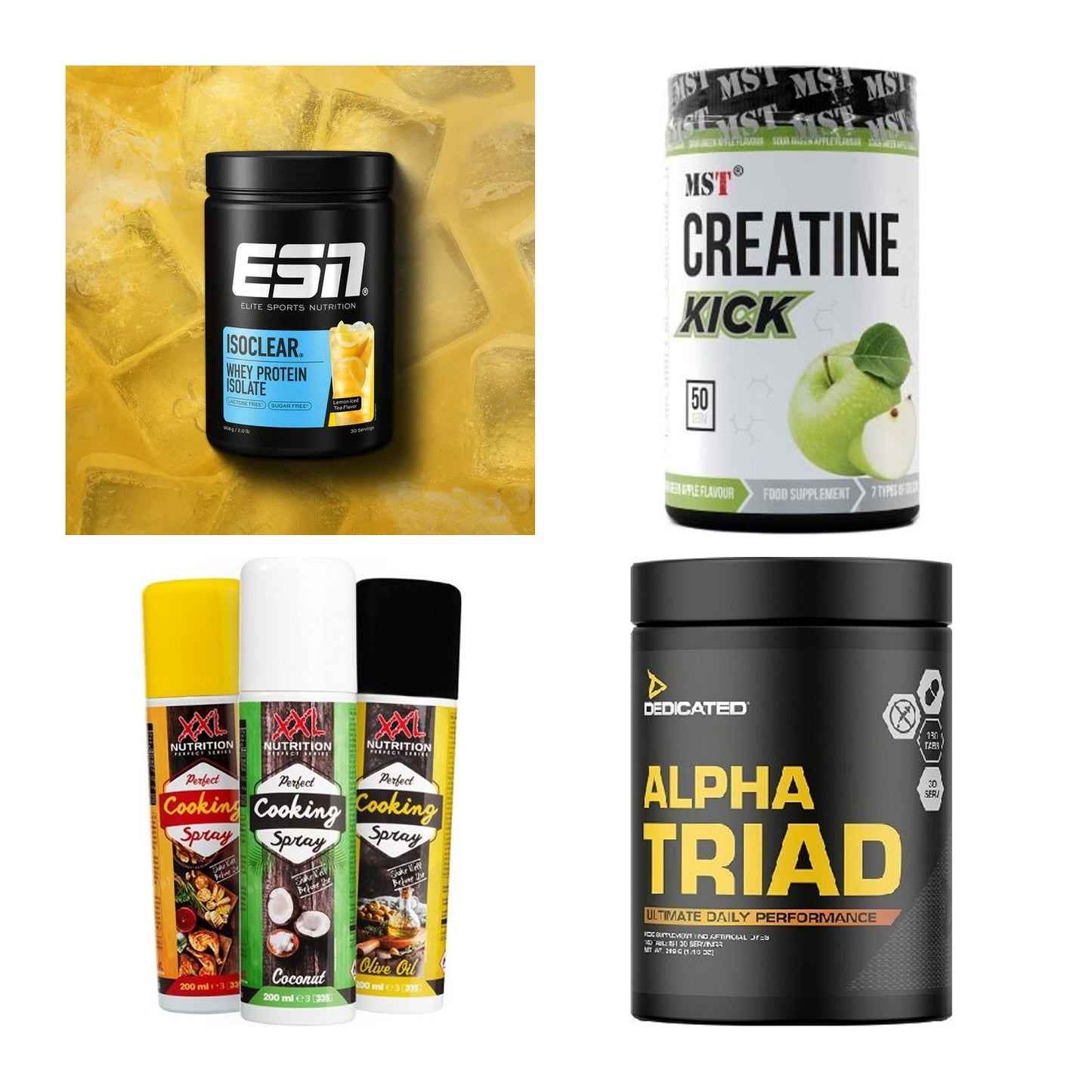 Wettkampfvorbereitung: ESN ISOCLEAR + MST Creatine + 2 weitere – alle enthaltenen Artikel
