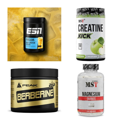 Wettkampfvorbereitung: ESN ISOCLEAR + MST Creatine + 2 weitere – alle enthaltenen Artikel