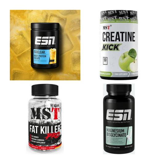 Wettkampfvorbereitung: ESN ISOCLEAR + MST Creatine + 2 weitere – alle enthaltenen Artikel
