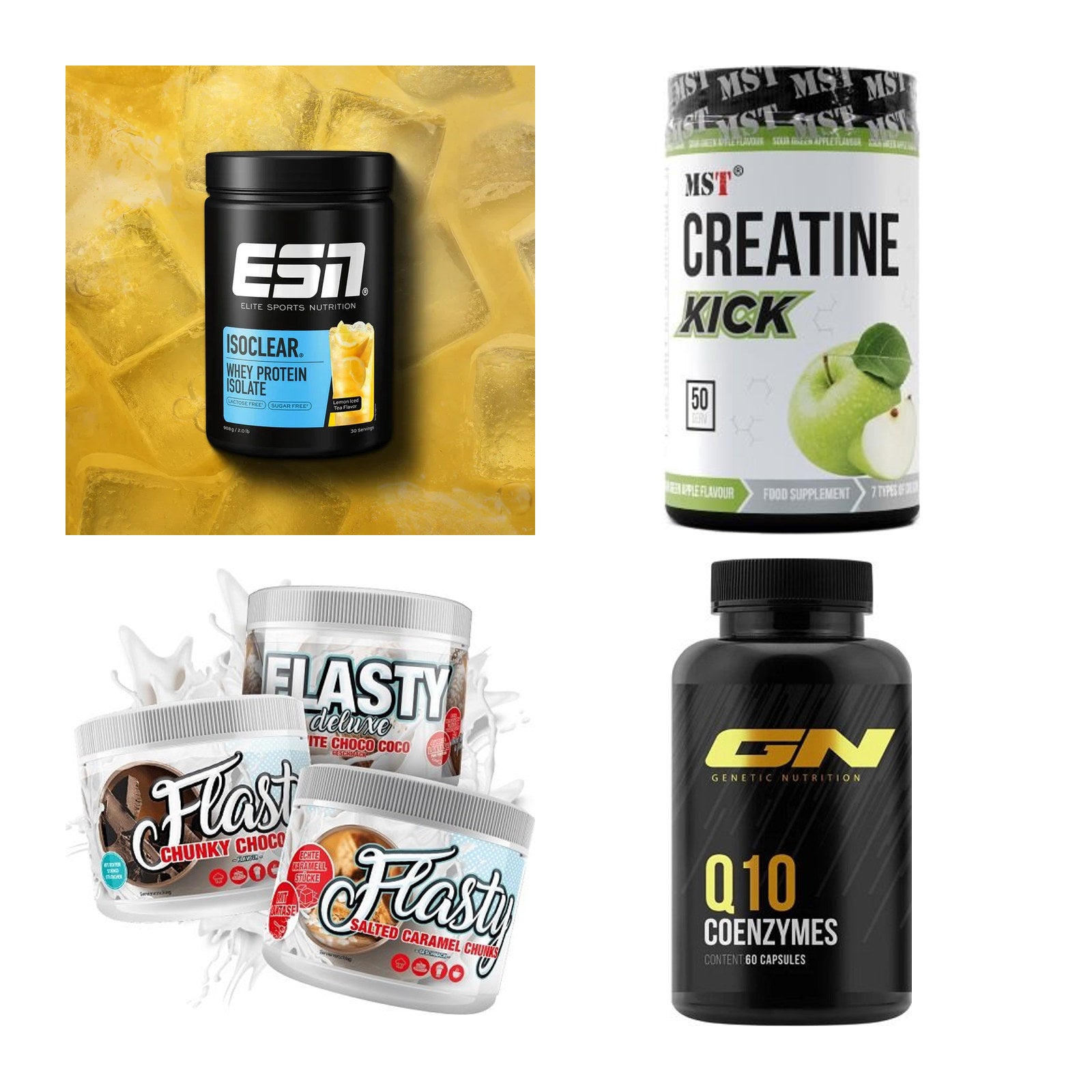 Wettkampfvorbereitung: ESN ISOCLEAR + MST Creatine + 2 weitere – alle enthaltenen Artikel