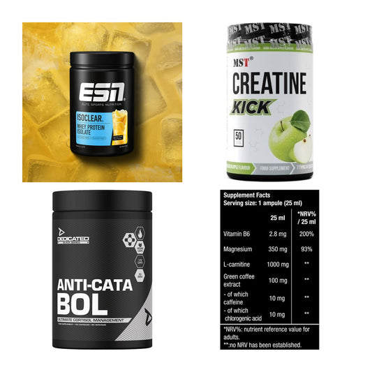 Wettkampfvorbereitung: ESN ISOCLEAR + MST Creatine + 2 weitere – alle enthaltenen Artikel