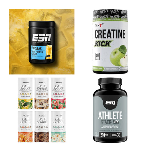Wettkampfvorbereitung: ESN ISOCLEAR + MST Creatine + 2 weitere – alle enthaltenen Artikel
