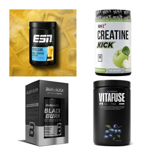 Wettkampfvorbereitung: ESN ISOCLEAR + MST Creatine + 2 weitere – alle enthaltenen Artikel