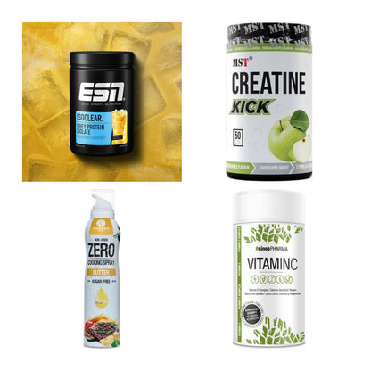 Wettkampfvorbereitung: ESN ISOCLEAR + MST Creatine + 2 weitere – alle enthaltenen Artikel
