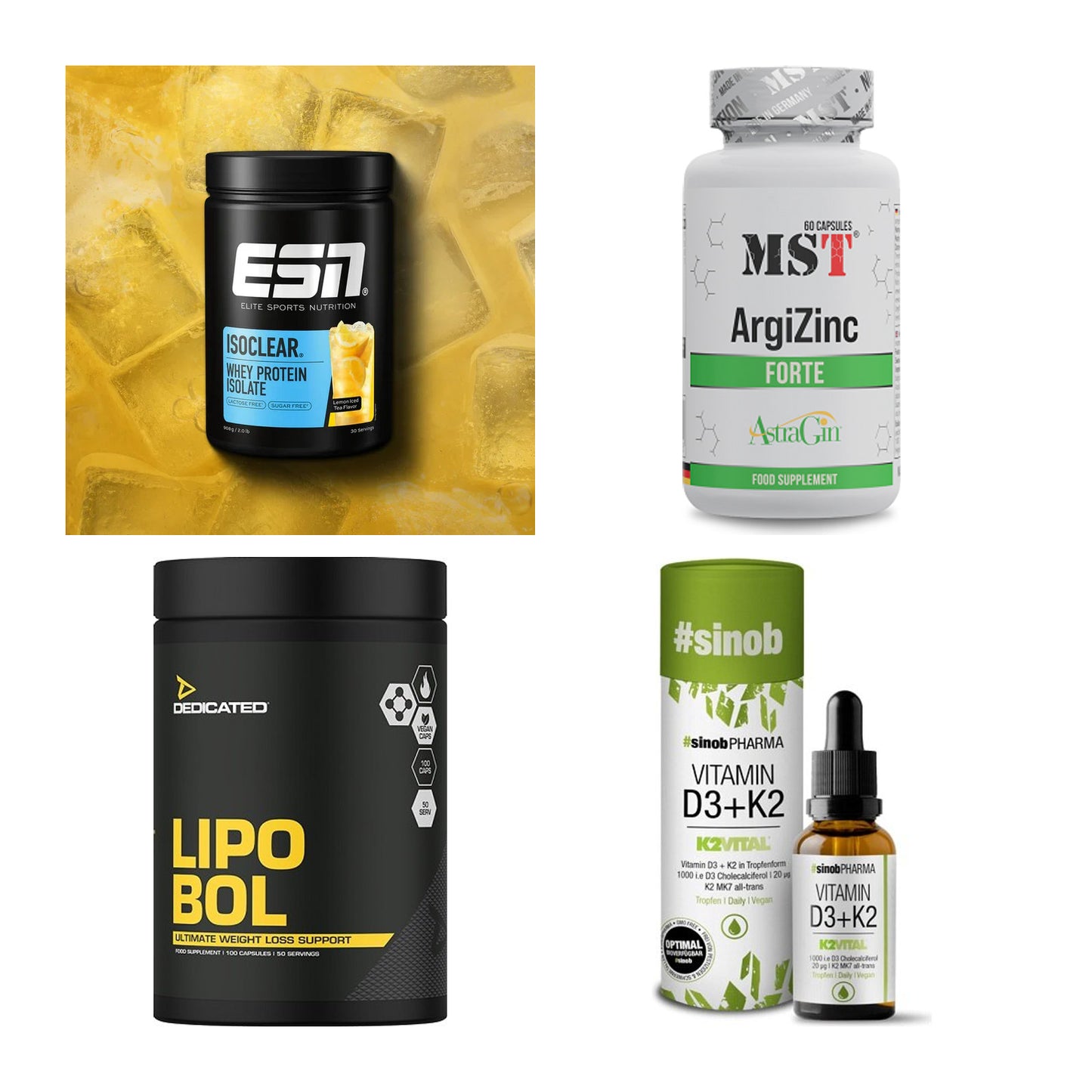Wettkampfvorbereitung: ESN ISOCLEAR + MST ArgiZinc + 2 weitere – alle enthaltenen Artikel