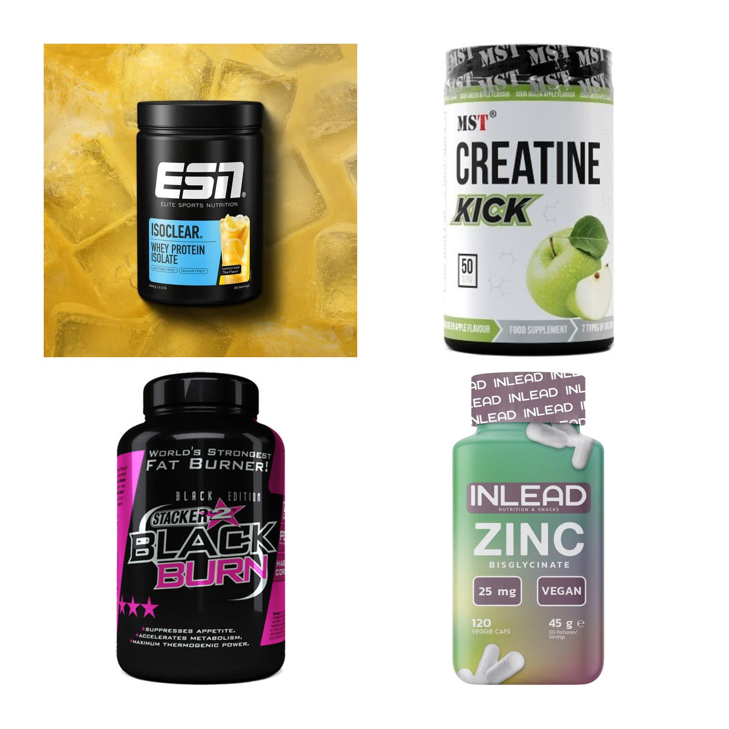 Wettkampfvorbereitung: ESN ISOCLEAR + MST Creatine + 2 weitere – alle enthaltenen Artikel