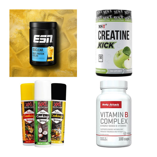 Wettkampfvorbereitung: ESN ISOCLEAR + MST Creatine + 2 weitere – alle enthaltenen Artikel