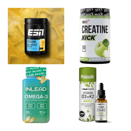 Wettkampfvorbereitung: ESN ISOCLEAR + MST Creatine + 2 weitere – alle enthaltenen Artikel