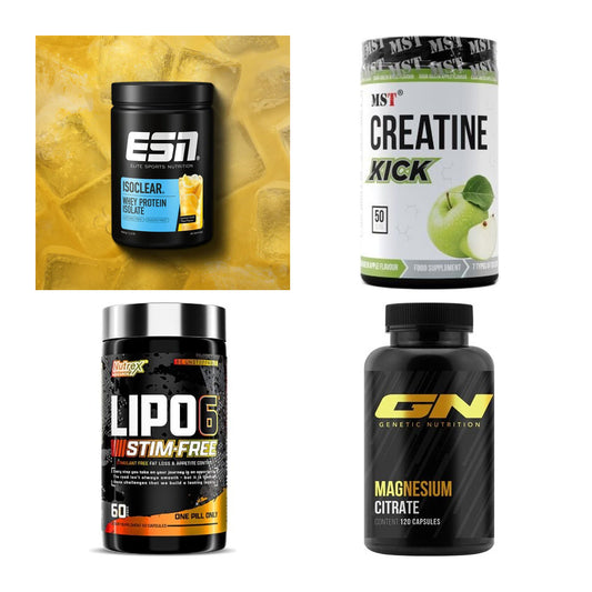 Wettkampfvorbereitung: ESN ISOCLEAR + MST Creatine + 2 weitere – alle enthaltenen Artikel