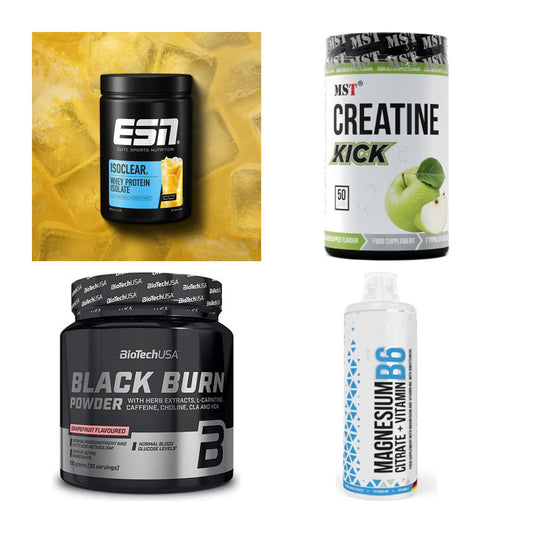 Wettkampfvorbereitung: ESN ISOCLEAR + MST Creatine + 2 weitere – alle enthaltenen Artikel