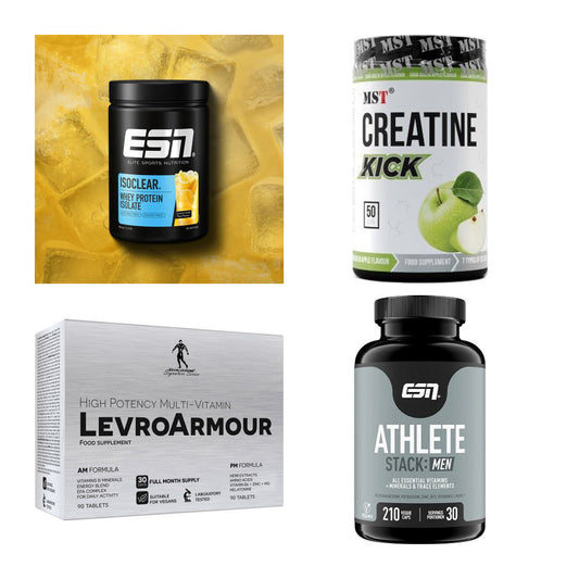 Wettkampfvorbereitung: ESN ISOCLEAR + MST Creatine + 2 weitere – alle enthaltenen Artikel