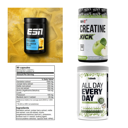 Wettkampfvorbereitung: ESN ISOCLEAR + MST Creatine + 2 weitere – alle enthaltenen Artikel