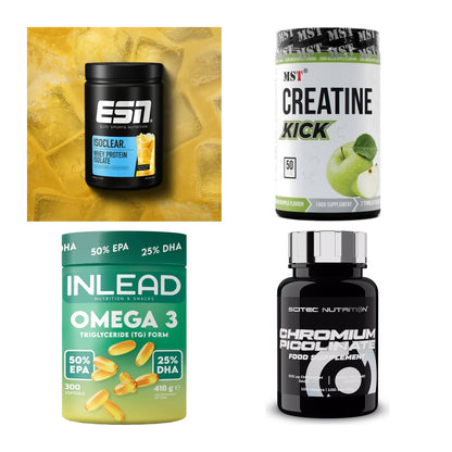 Wettkampfvorbereitung: ESN ISOCLEAR + MST Creatine + 2 weitere – alle enthaltenen Artikel