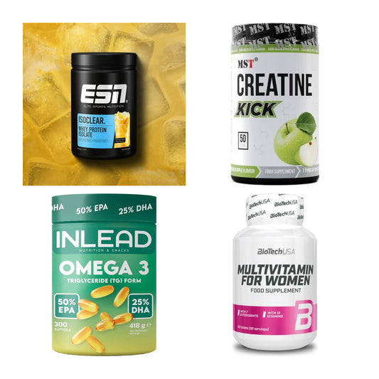 Wettkampfvorbereitung: ESN ISOCLEAR + MST Creatine + 2 weitere – alle enthaltenen Artikel