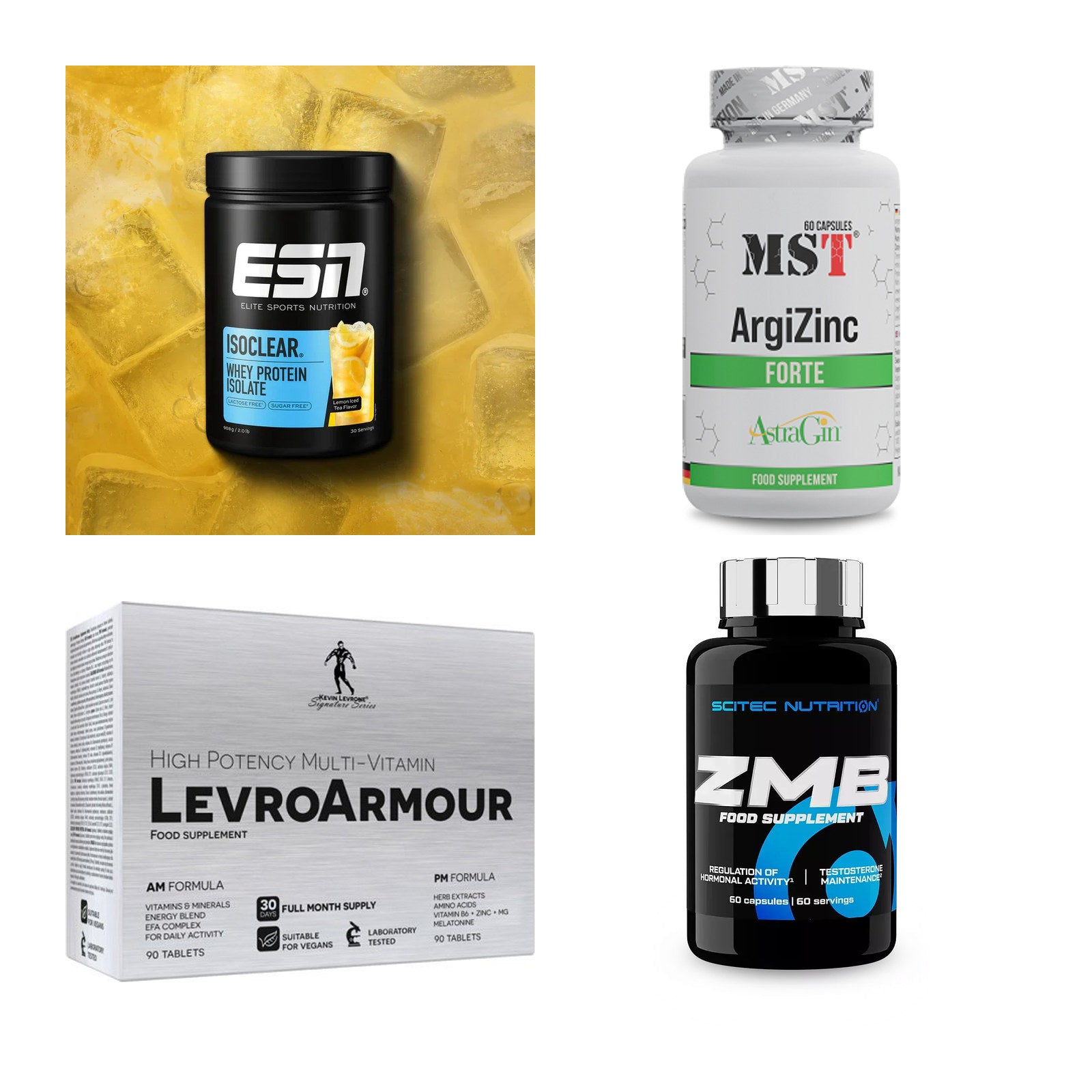 Wettkampfvorbereitung: ESN ISOCLEAR + MST ArgiZinc + 2 weitere – alle enthaltenen Artikel