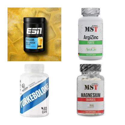 Wettkampfvorbereitung: ESN ISOCLEAR + MST ArgiZinc + 2 weitere – alle enthaltenen Artikel