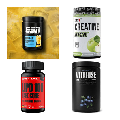 Wettkampfvorbereitung: ESN ISOCLEAR + MST Creatine + 2 weitere – alle enthaltenen Artikel
