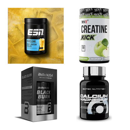 Wettkampfvorbereitung: ESN ISOCLEAR + MST Creatine + 2 weitere – alle enthaltenen Artikel