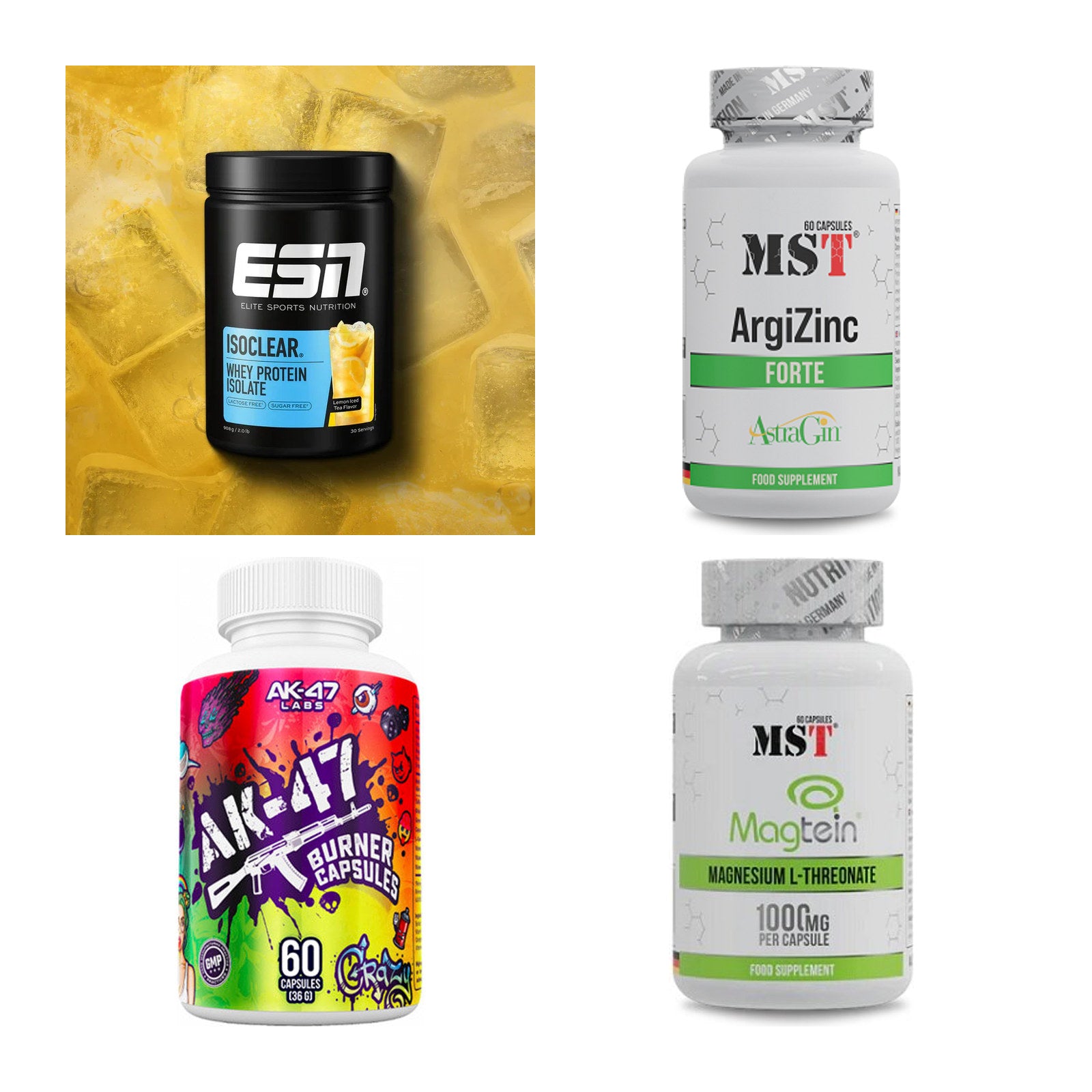 Wettkampfvorbereitung: ESN ISOCLEAR + MST ArgiZinc + 2 weitere – alle enthaltenen Artikel
