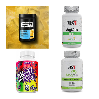 Wettkampfvorbereitung: ESN ISOCLEAR + MST ArgiZinc + 2 weitere – alle enthaltenen Artikel