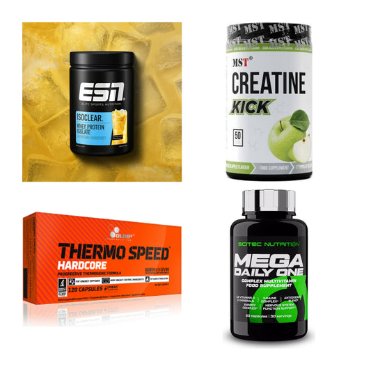 Wettkampfvorbereitung: ESN ISOCLEAR + MST Creatine + 2 weitere – alle enthaltenen Artikel