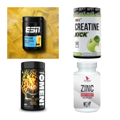 Wettkampfvorbereitung: ESN ISOCLEAR + MST Creatine + 2 weitere – alle enthaltenen Artikel