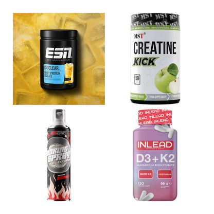 Wettkampfvorbereitung: ESN ISOCLEAR + MST Creatine + 2 weitere – alle enthaltenen Artikel