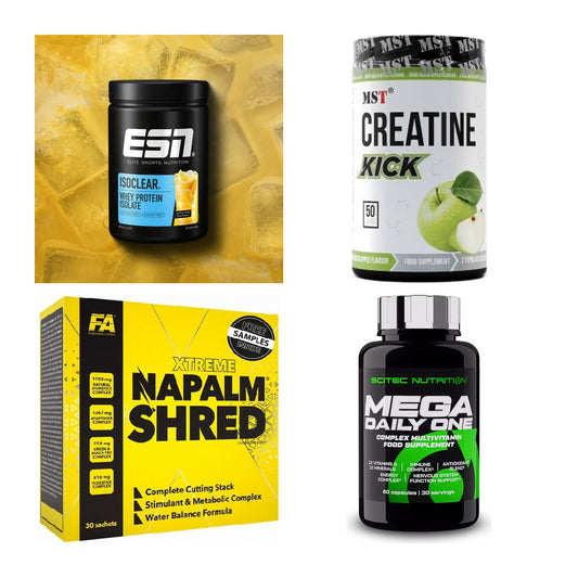 Wettkampfvorbereitung: ESN ISOCLEAR + MST Creatine + 2 weitere – alle enthaltenen Artikel