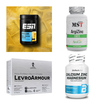 Wettkampfvorbereitung: ESN ISOCLEAR + MST ArgiZinc + 2 weitere – alle enthaltenen Artikel