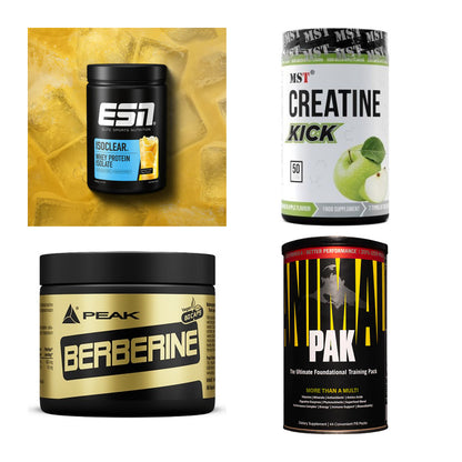 Wettkampfvorbereitung: ESN ISOCLEAR + MST Creatine + 2 weitere – alle enthaltenen Artikel