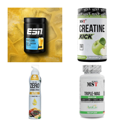 Wettkampfvorbereitung: ESN ISOCLEAR + MST Creatine + 2 weitere – alle enthaltenen Artikel