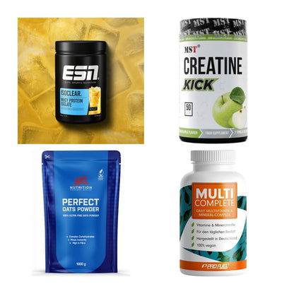Wettkampfvorbereitung: ESN ISOCLEAR + MST Creatine + 2 weitere – alle enthaltenen Artikel