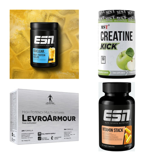 Wettkampfvorbereitung: ESN ISOCLEAR + MST Creatine + 2 weitere – alle enthaltenen Artikel