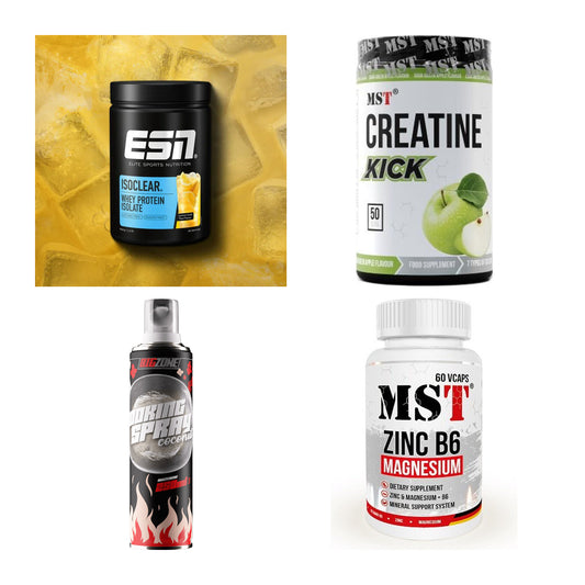 Wettkampfvorbereitung: ESN ISOCLEAR + MST Creatine + 2 weitere – alle enthaltenen Artikel