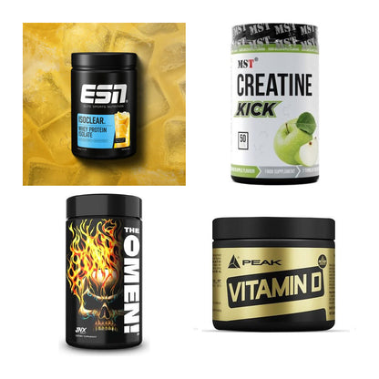 Wettkampfvorbereitung: ESN ISOCLEAR + MST Creatine + 2 weitere – alle enthaltenen Artikel