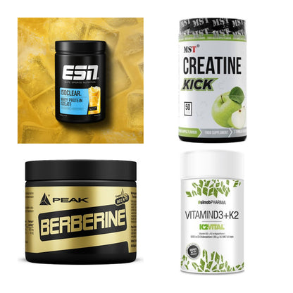 Wettkampfvorbereitung: ESN ISOCLEAR + MST Creatine + 2 weitere – alle enthaltenen Artikel