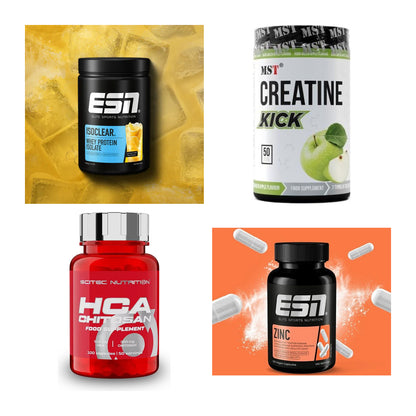 Wettkampfvorbereitung: ESN ISOCLEAR + MST Creatine + 2 weitere – alle enthaltenen Artikel