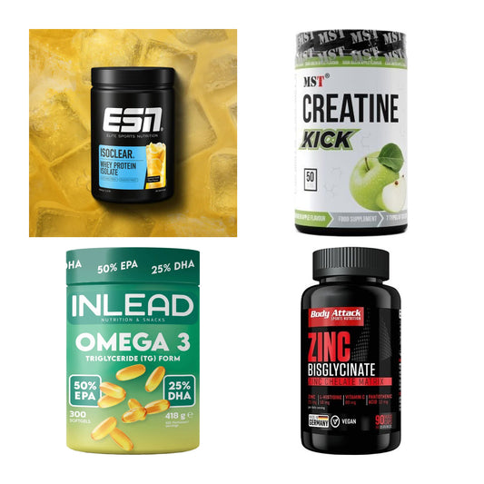 Wettkampfvorbereitung: ESN ISOCLEAR + MST Creatine + 2 weitere – alle enthaltenen Artikel
