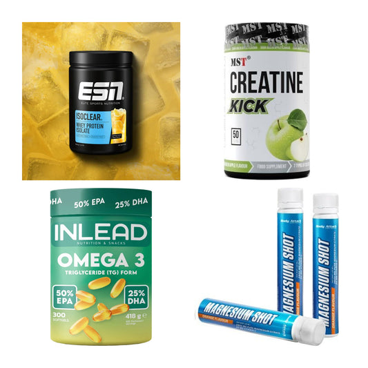 Wettkampfvorbereitung: ESN ISOCLEAR + MST Creatine + 2 weitere – alle enthaltenen Artikel