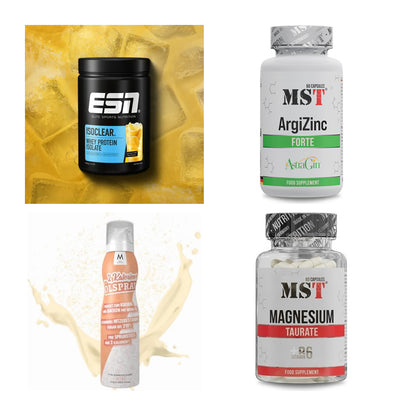 Wettkampfvorbereitung: ESN ISOCLEAR + MST ArgiZinc + 2 weitere – alle enthaltenen Artikel