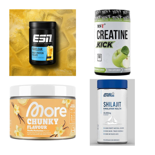 Wettkampfvorbereitung: ESN ISOCLEAR + MST Creatine + 2 weitere – alle enthaltenen Artikel