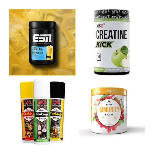Wettkampfvorbereitung: ESN ISOCLEAR + MST Creatine + 2 weitere – alle enthaltenen Artikel