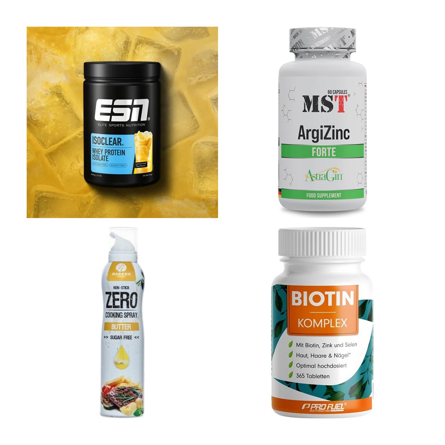 Wettkampfvorbereitung: ESN ISOCLEAR + MST ArgiZinc + 2 weitere – alle enthaltenen Artikel
