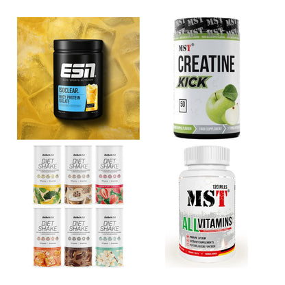 Wettkampfvorbereitung: ESN ISOCLEAR + MST Creatine + 2 weitere – alle enthaltenen Artikel