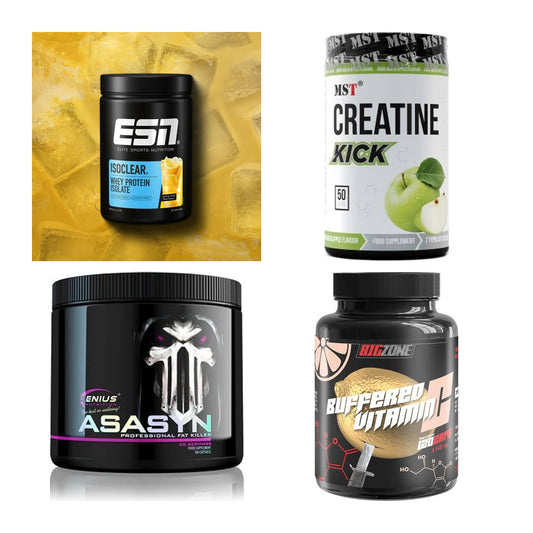 Wettkampfvorbereitung: ESN ISOCLEAR + MST Creatine + 2 weitere – alle enthaltenen Artikel