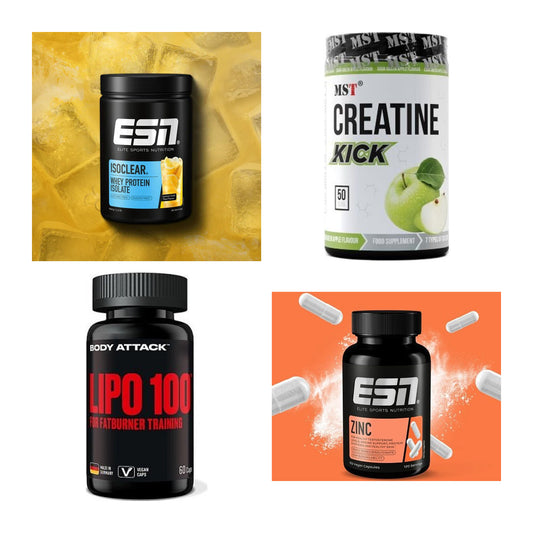 Wettkampfvorbereitung: ESN ISOCLEAR + MST Creatine + 2 weitere – alle enthaltenen Artikel