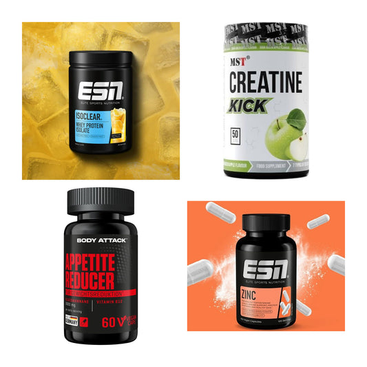 Wettkampfvorbereitung: ESN ISOCLEAR + MST Creatine + 2 weitere – alle enthaltenen Artikel