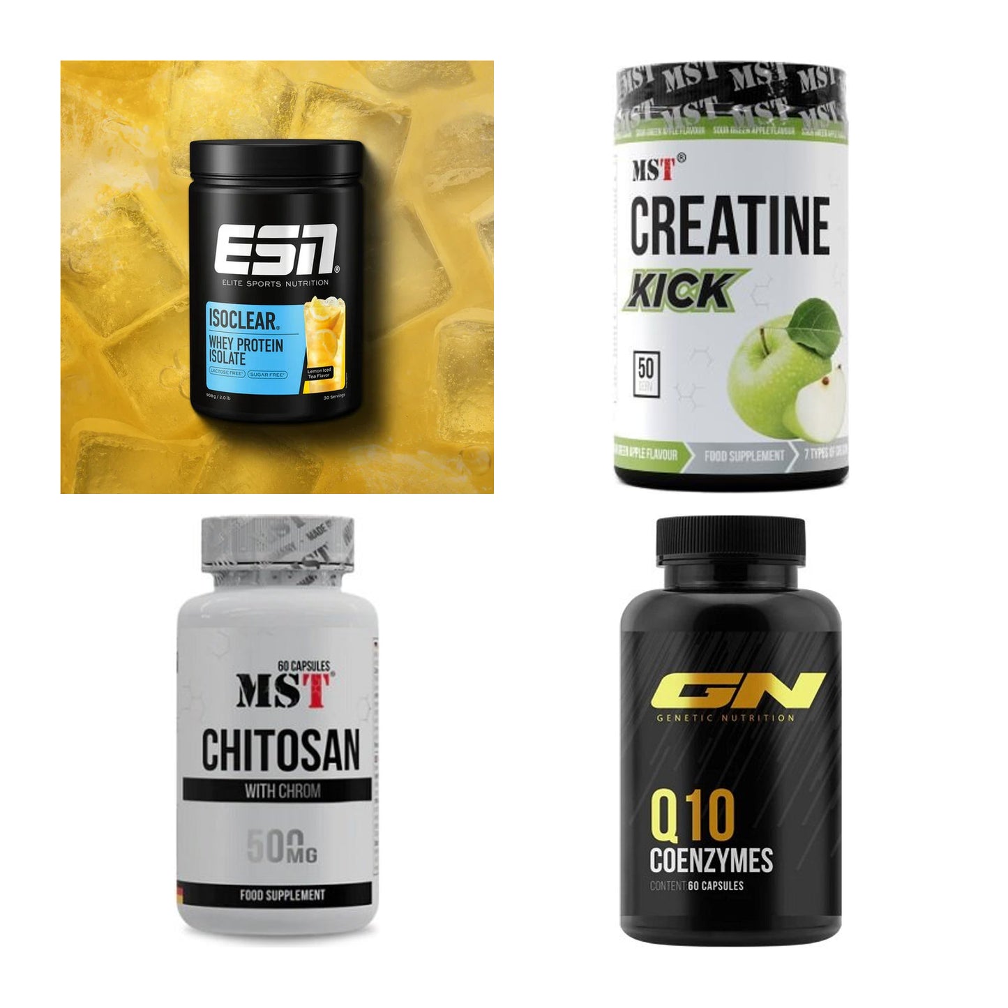 Wettkampfvorbereitung: ESN ISOCLEAR + MST Creatine + 2 weitere – alle enthaltenen Artikel