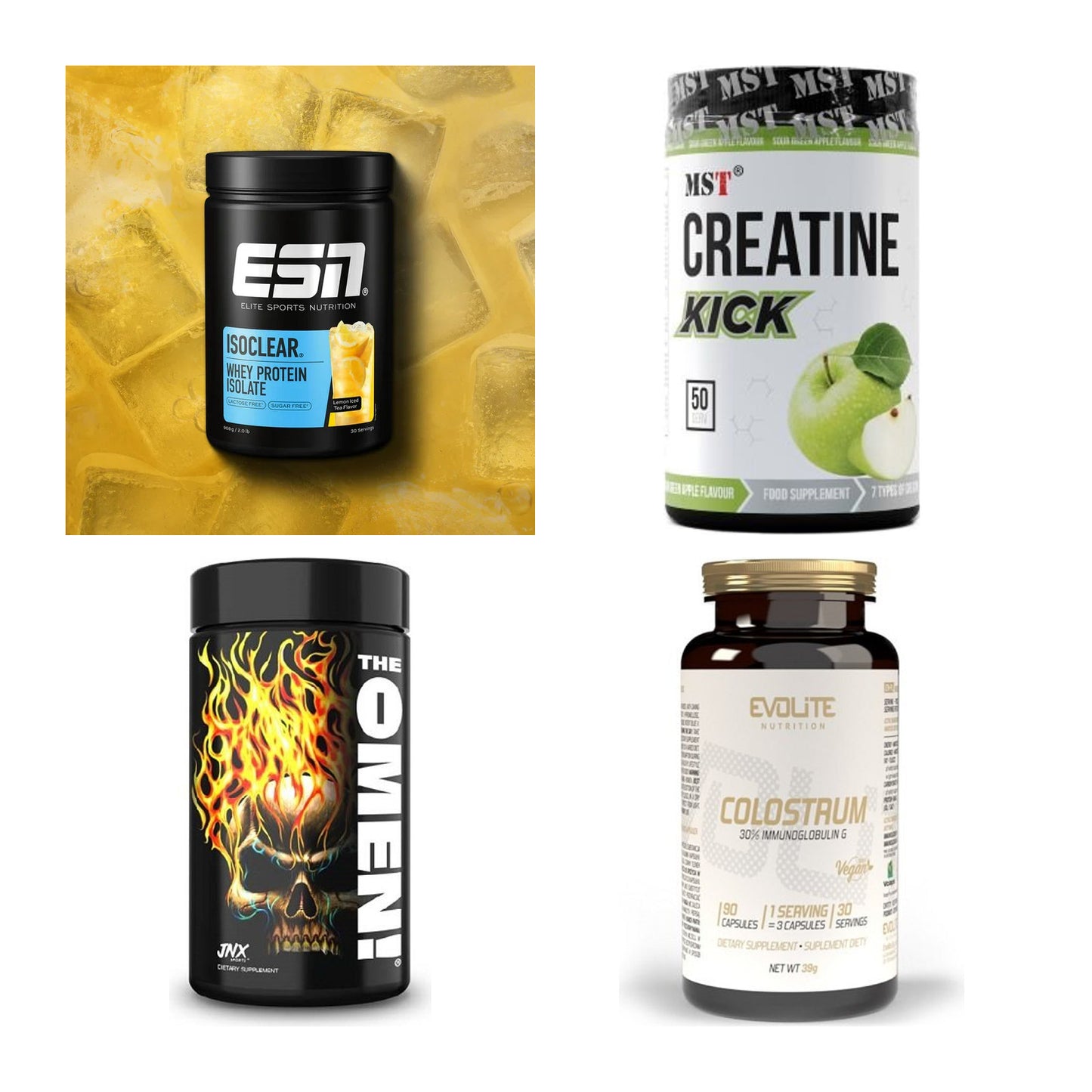 Wettkampfvorbereitung: ESN ISOCLEAR + MST Creatine + 2 weitere – alle enthaltenen Artikel